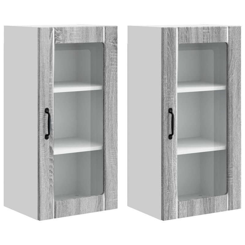 Szafka kuchenna z półką 2 pcs Szary Sonoma 40 x 31 x 80 cm