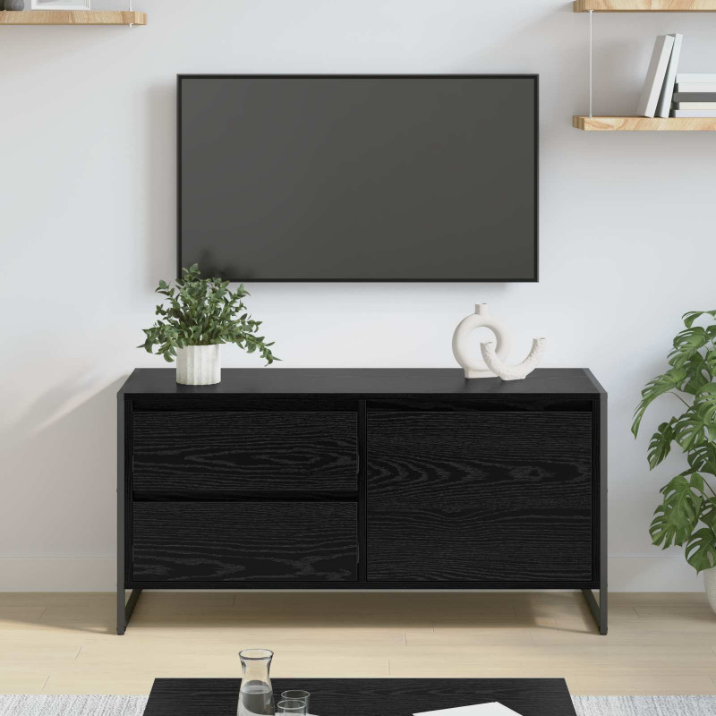 Szafka pod telewizor z szufladą Czarny Dąb 100 x 36 x 49.5 cm