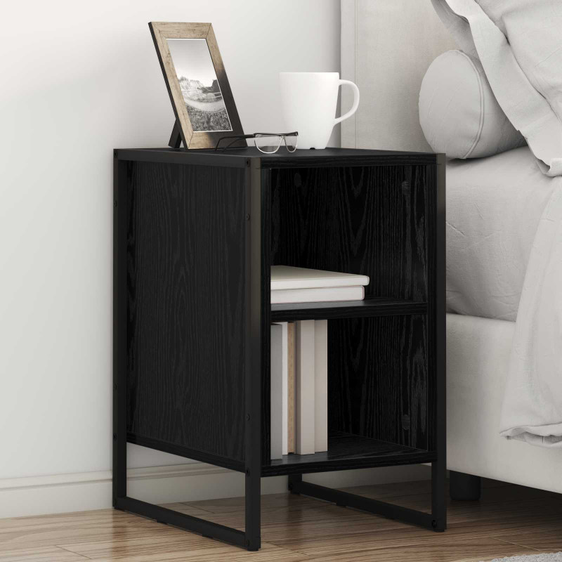 Stolik nocny 2 pcs Czarny Dąb 39.5 x 30 x 50 cm