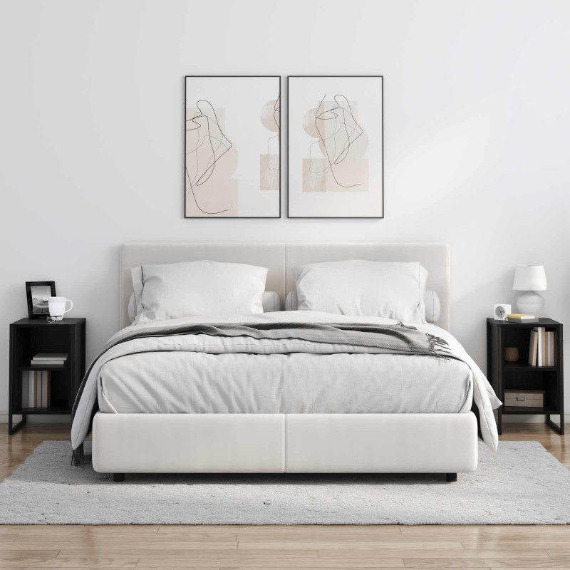Stolik nocny 2 pcs Czarny Dąb 39.5 x 30 x 50 cm