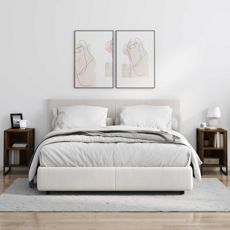 Stolik nocny 2 pcs Dąb Dymny 39.5 x 30 x 50 cm