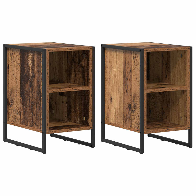 Stolik nocny 2 pcs Stare drewno 39.5 x 30 x 50 cm