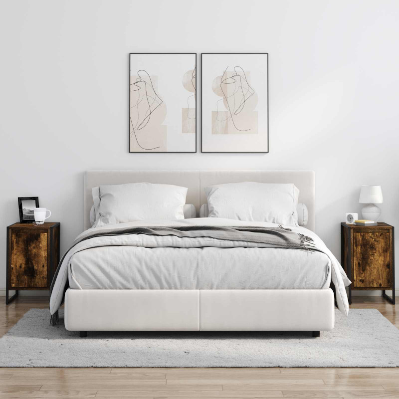 Stolik nocny 2 pcs Dąb dymny 39,5 x 30 x 50 cm