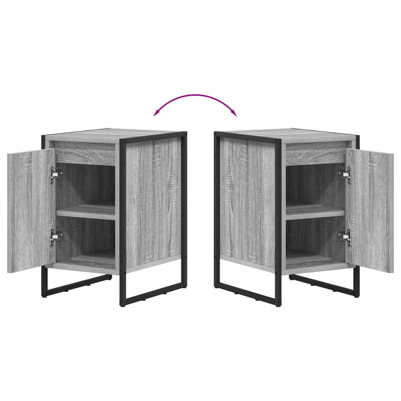 Stolik nocny 2 pcs Szary Sonoma 39,5 x 30 x 50 cm