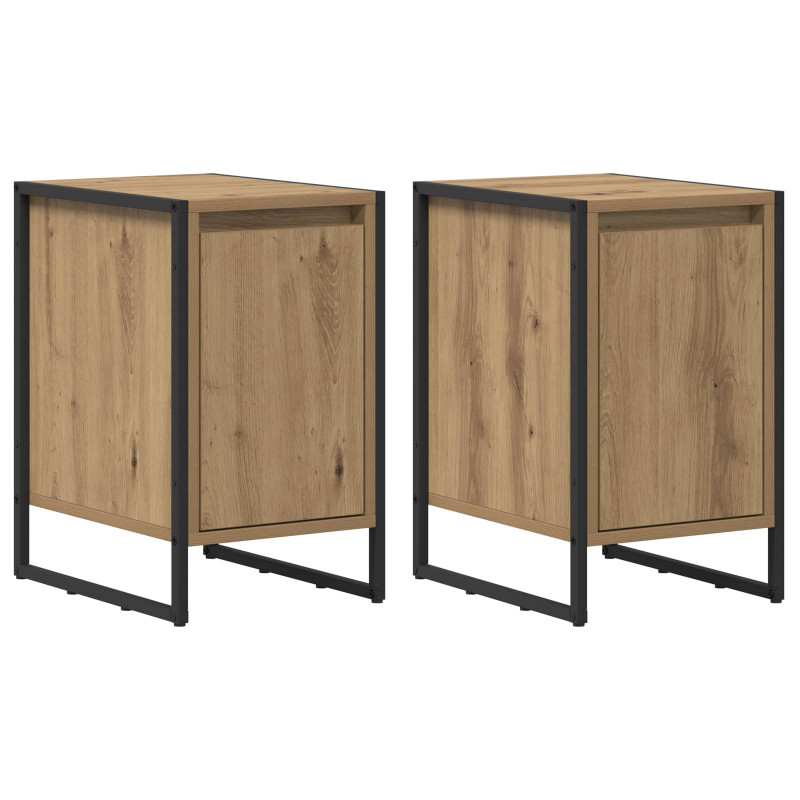 Stolik nocny 2 pcs Dąb rzemieślniczy 39,5 x 30 x 50 cm