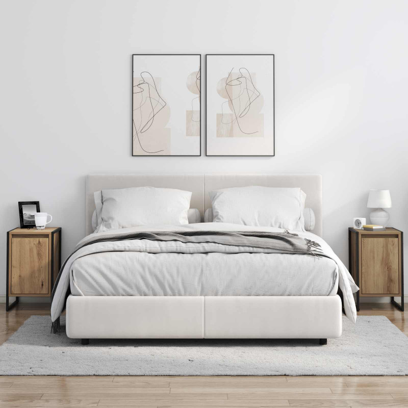 Stolik nocny 2 pcs Dąb rzemieślniczy 39,5 x 30 x 50 cm