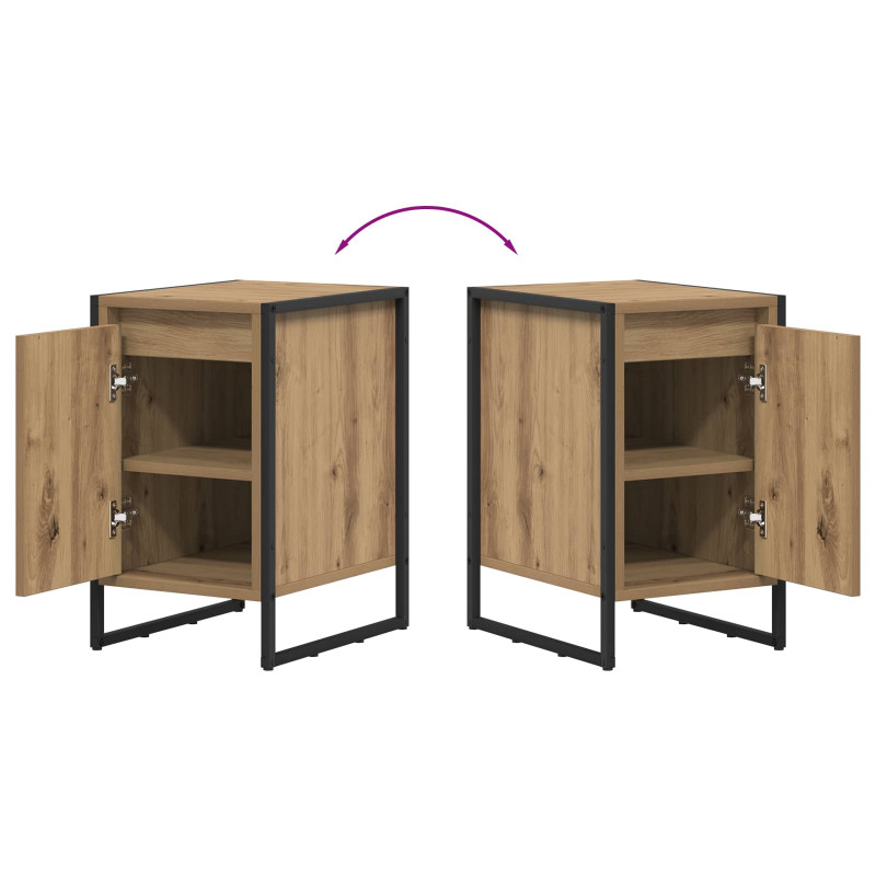 Stolik nocny 2 pcs Dąb rzemieślniczy 39,5 x 30 x 50 cm