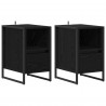 Stolik nocny z szufladą 2 pcs Czarny Dąb 39,5 x 30 x 50 cm
