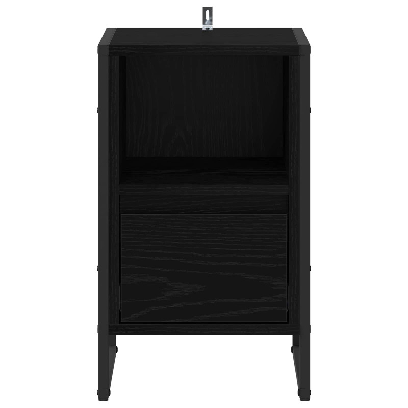Stolik nocny z szufladą 2 pcs Czarny Dąb 39,5 x 30 x 50 cm