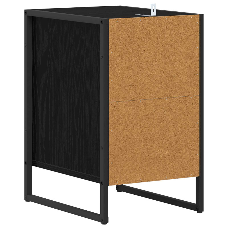 Stolik nocny z szufladą 2 pcs Czarny Dąb 39,5 x 30 x 50 cm