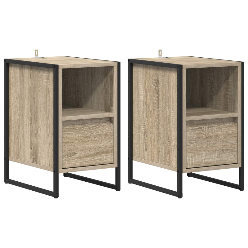 Stolik nocny z szufladą 2 pcs Sonoma 39,5 x 30 x 50 cm