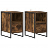 Stolik nocny z szufladą 2 pcs Dąb dymny 39,5 x 30 x 50 cm