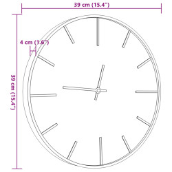 Zegar ścienny, brązowy Ø39 cm, żelazo i materiał drewnopochodny