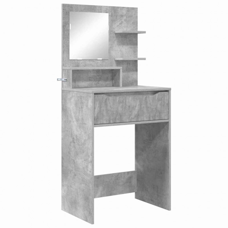 Toaletki do sypialni z półką Betonowy szary 80 x 39,6 x 135 cm