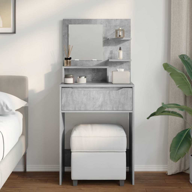Toaletki do sypialni z półką Betonowy szary 80 x 39,6 x 135 cm