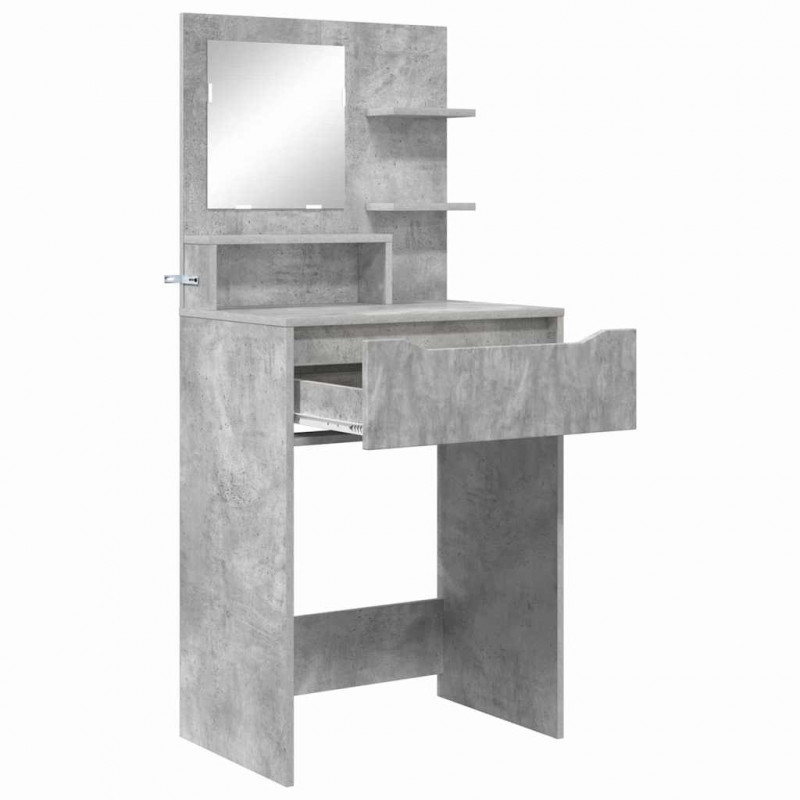 Toaletki do sypialni z półką Betonowy szary 80 x 39,6 x 135 cm