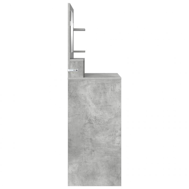 Toaletki do sypialni z półką Betonowy szary 80 x 39,6 x 135 cm