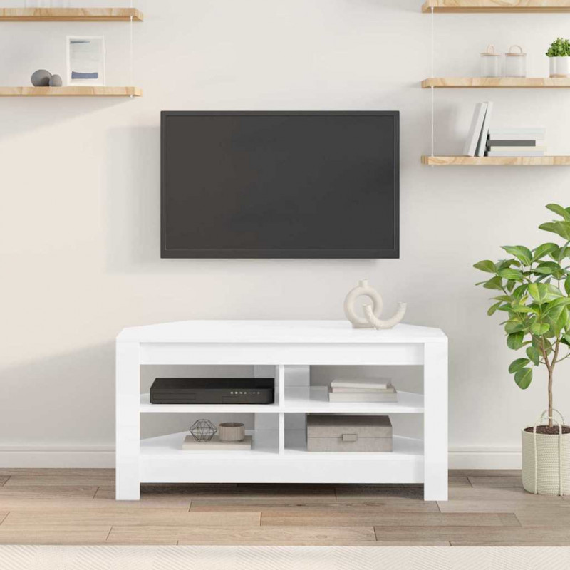RogowaSzafkanaTelewizor Błyszcząca biel 102 x 40,5 x 45 cm