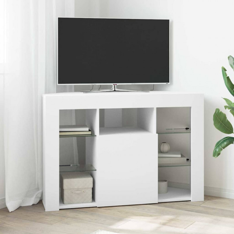 Kątowa szafka LED pod telewizor Biały 100x40x68cm