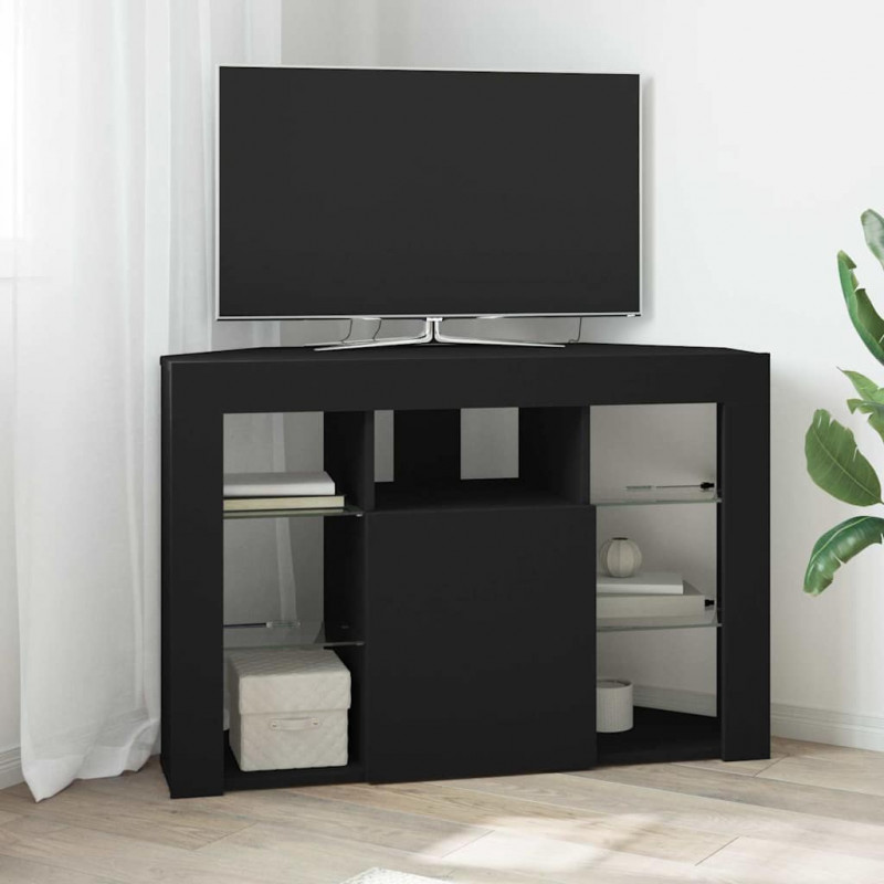 Kątowa szafka LED pod telewizor Czarny 100x40x68cm
