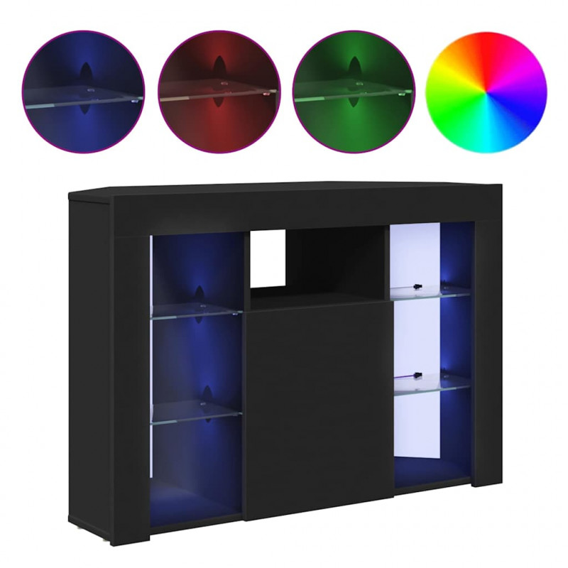Kątowa szafka LED pod telewizor Czarny 100x40x68cm