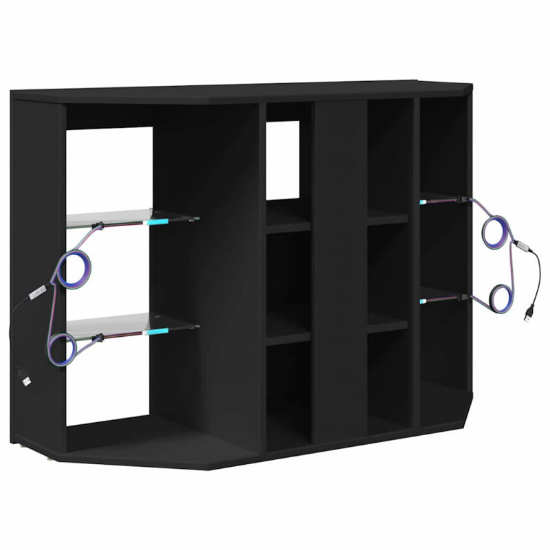 Kątowa szafka LED pod telewizor Czarny 100x40x68cm
