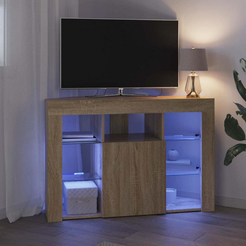 Kątowa szafka LED pod telewizor Dąb Sonoma 100x40x68cm