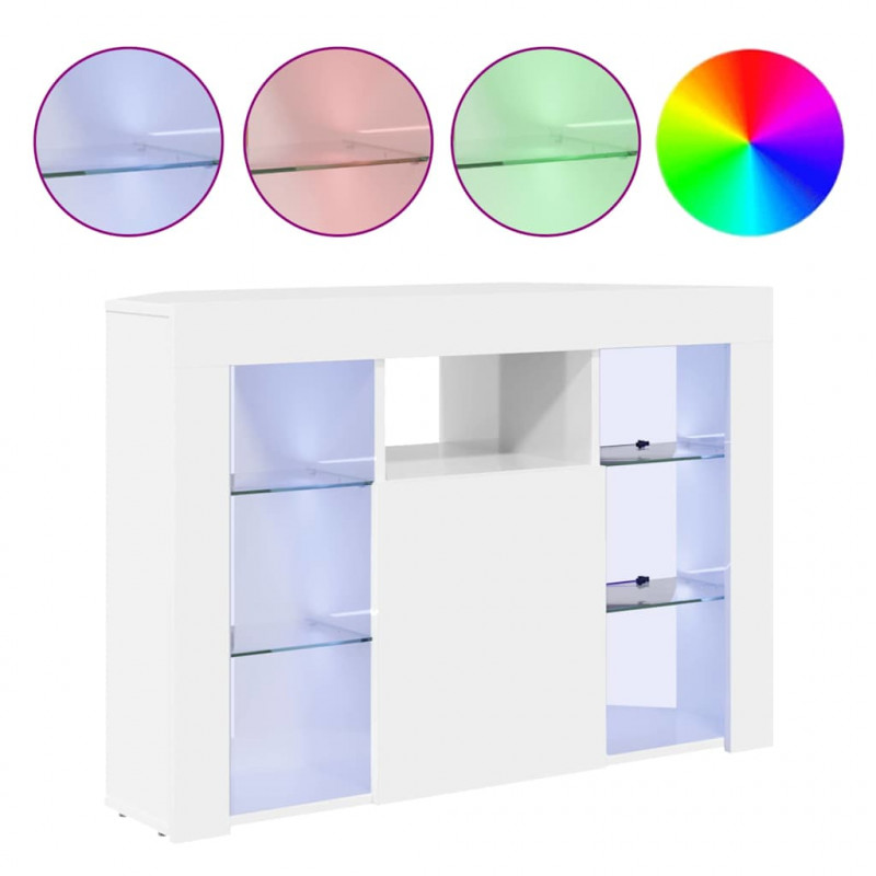 Kątowa szafka LED pod telewizor Błyszcząca biel 100x40x68cm