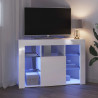 Kątowa szafka LED pod telewizor Błyszcząca biel 100x40x68cm