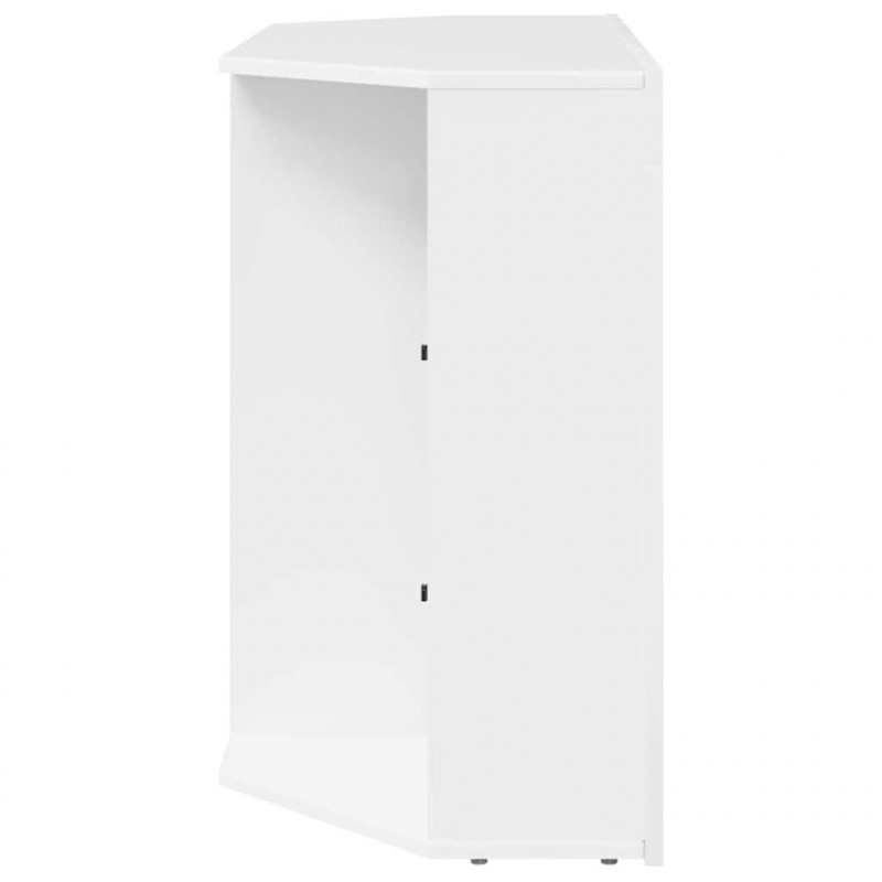 Kątowa szafka LED pod telewizor Błyszcząca biel 100x40x68cm