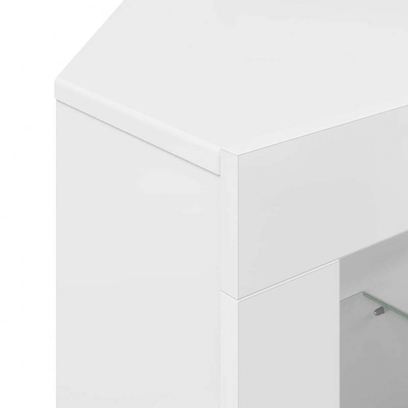 Kątowa szafka LED pod telewizor Błyszcząca biel 100x40x68cm