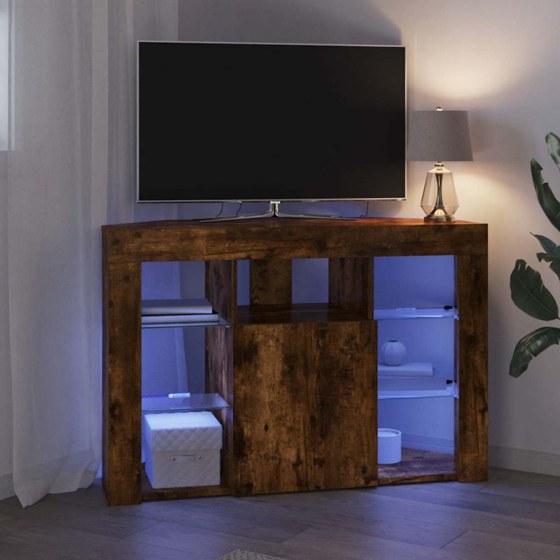 Kątowa szafka LED pod telewizor Dąb wędzony 100x40x68cm