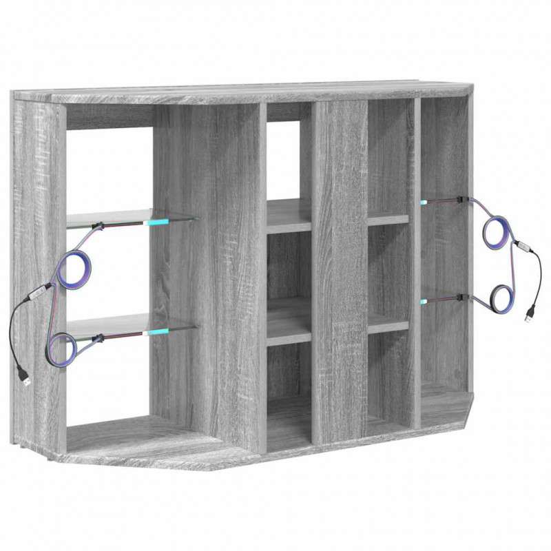 Kątowa szafka LED pod telewizor Szary Sonoma 100x40x68cm
