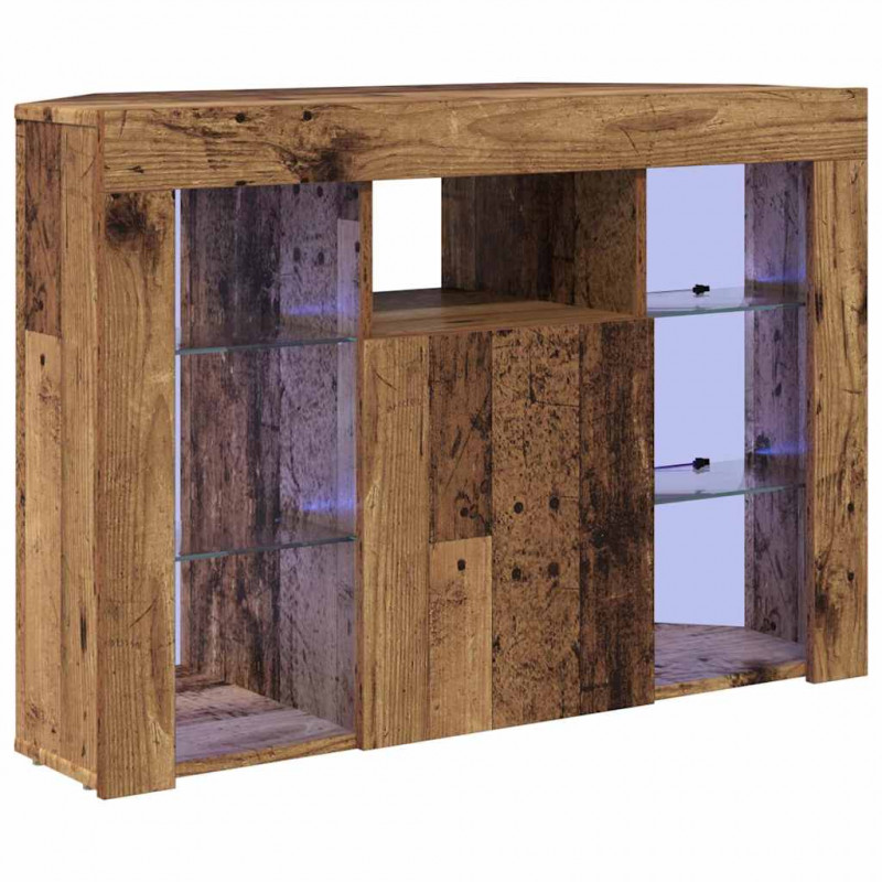 Kątowa szafka LED pod telewizor Stare drewno 100x40x68cm
