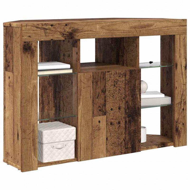 Kątowa szafka LED pod telewizor Stare drewno 100x40x68cm