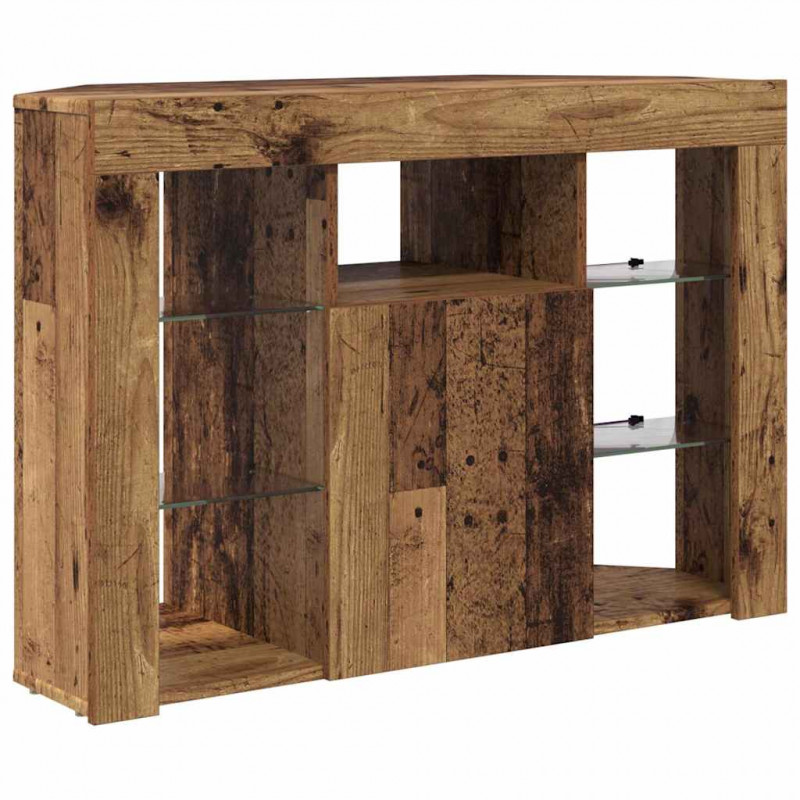 Kątowa szafka LED pod telewizor Stare drewno 100x40x68cm