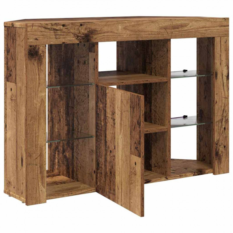 Kątowa szafka LED pod telewizor Stare drewno 100x40x68cm