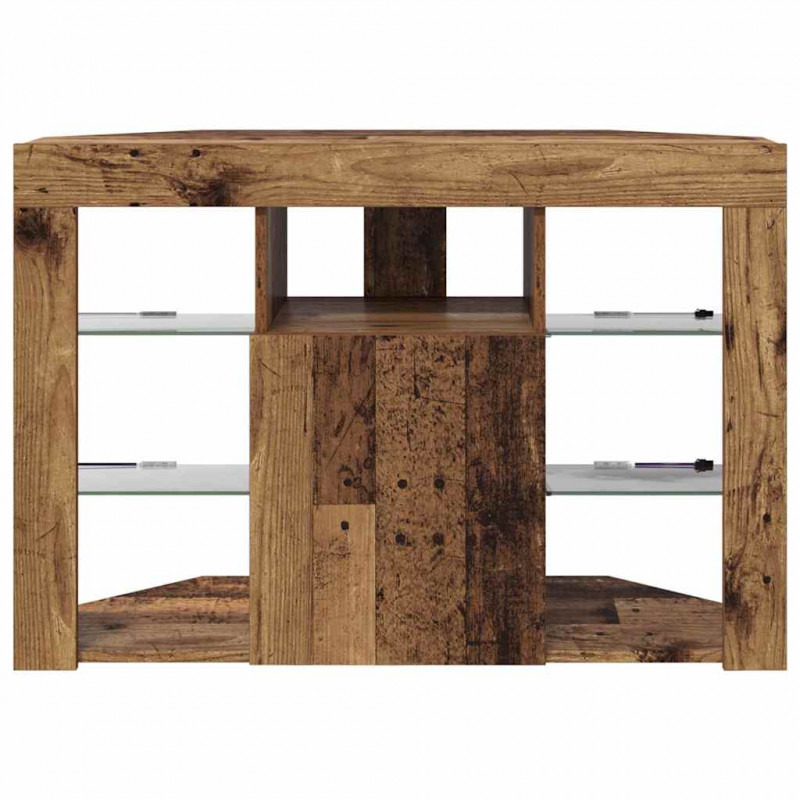 Kątowa szafka LED pod telewizor Stare drewno 100x40x68cm