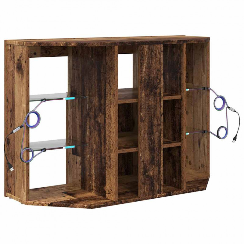 Kątowa szafka LED pod telewizor Stare drewno 100x40x68cm