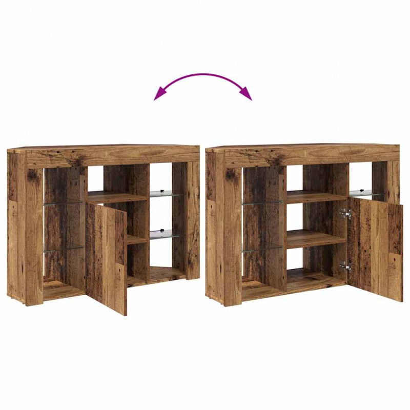 Kątowa szafka LED pod telewizor Stare drewno 100x40x68cm