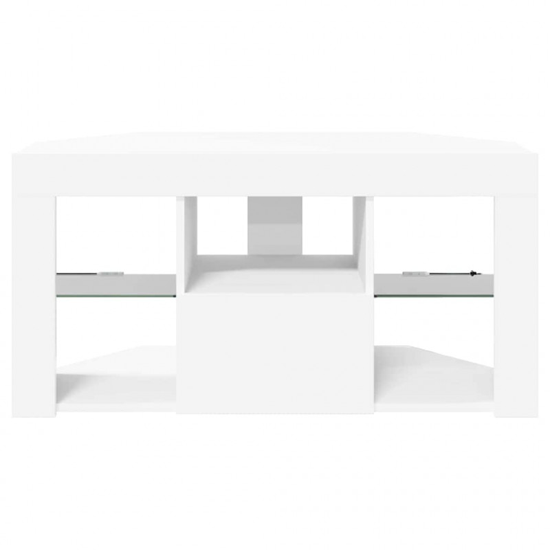 Kątowa szafka LED pod telewizor Biały 100 x 40 x 50 cm