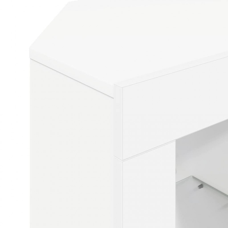 Kątowa szafka LED pod telewizor Biały 100 x 40 x 50 cm