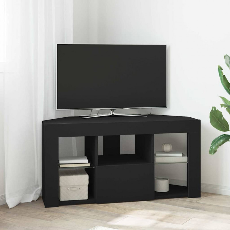 Kątowa szafka LED pod telewizor Czarny 100 x 40 x 50 cm