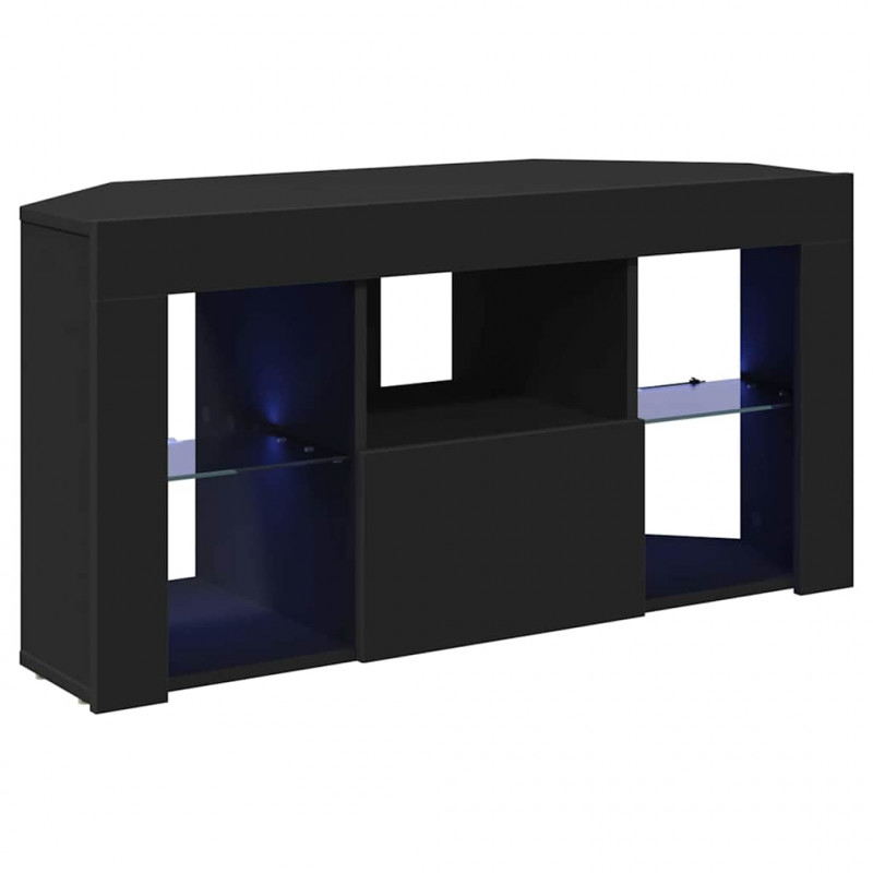 Kątowa szafka LED pod telewizor Czarny 100 x 40 x 50 cm