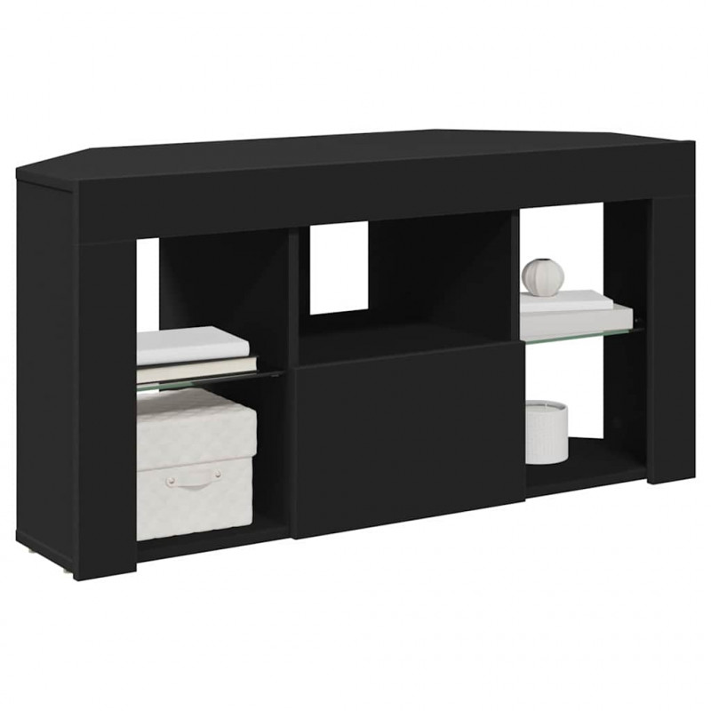Kątowa szafka LED pod telewizor Czarny 100 x 40 x 50 cm