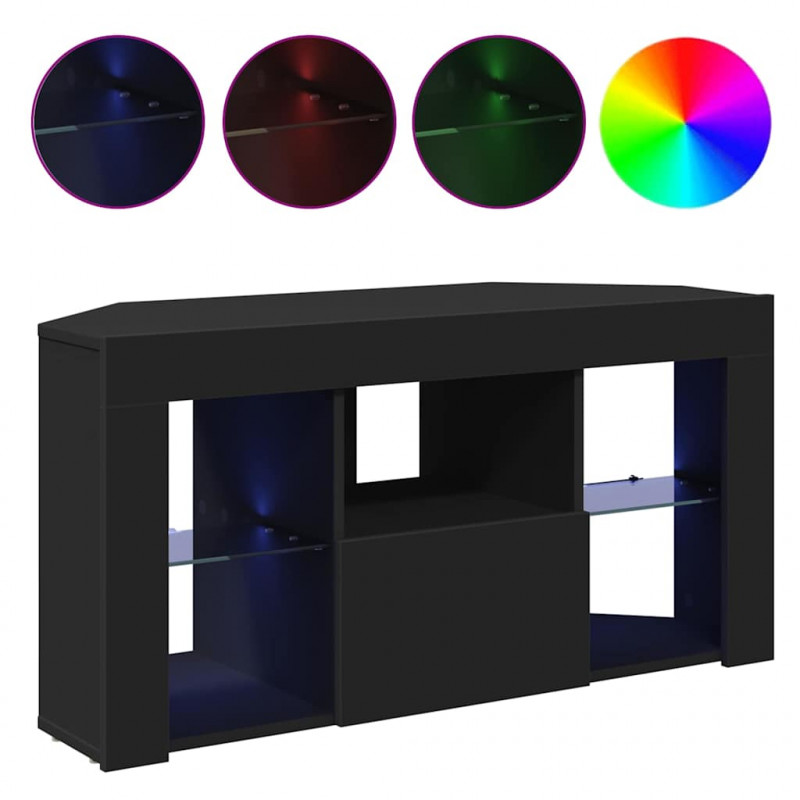 Kątowa szafka LED pod telewizor Czarny 100 x 40 x 50 cm
