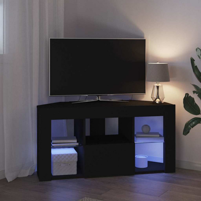 Kątowa szafka LED pod telewizor Czarny 100 x 40 x 50 cm