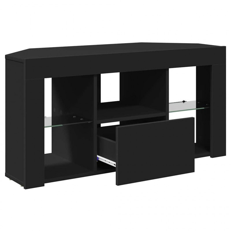 Kątowa szafka LED pod telewizor Czarny 100 x 40 x 50 cm