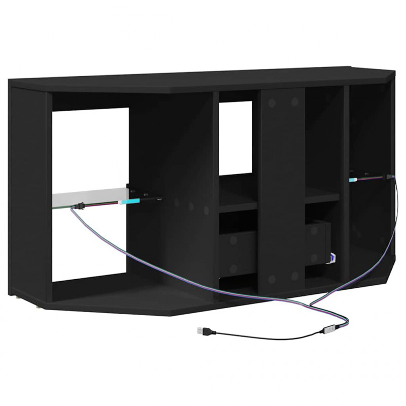 Kątowa szafka LED pod telewizor Czarny 100 x 40 x 50 cm