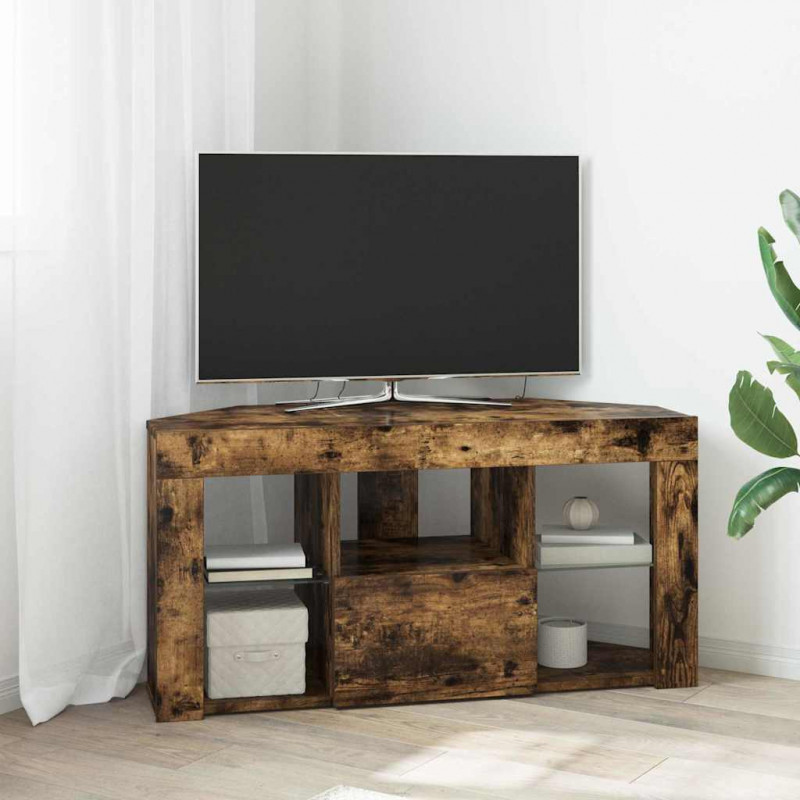 Kątowa szafka LED pod telewizor Dąb wędzony 100 x 40 x 50 cm